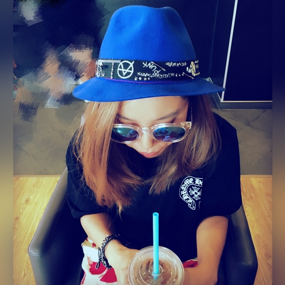 My Bob Use Your Head Mens Hat Cap Fedora FOLCO blue WOOL FELT RARE FIND - Picture 9 of 12